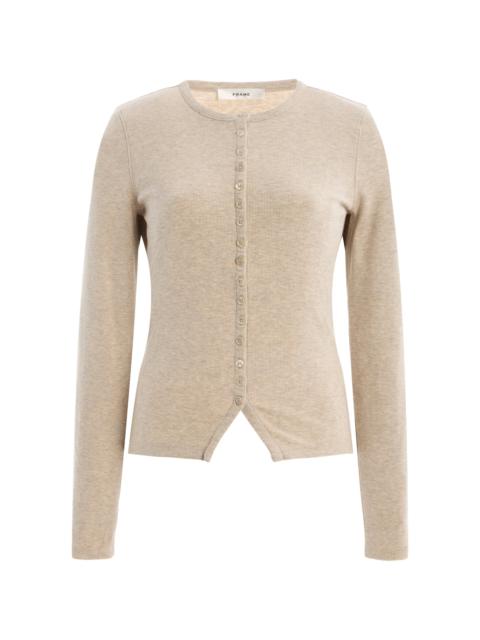 FRAME The Splay Ribbed Knit Top neutral