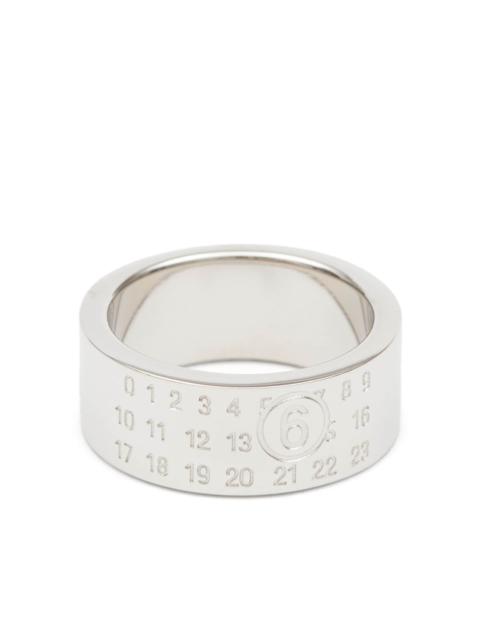 MM6 Maison Margiela Numeric engraved polished ring