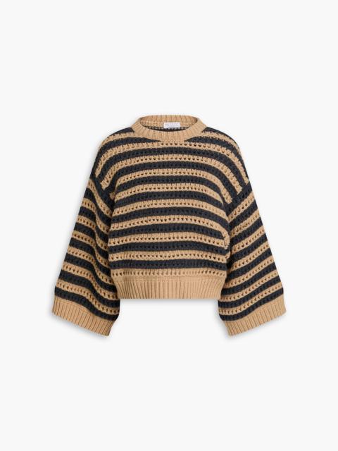 Brunello Cucinelli Striped wool, cashmere and silk-blend sweater