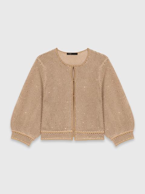 maje Rhinestone knit cardigan