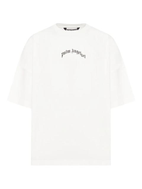 Palm Angels Back Curved Logo Oversized Short Sleeves T-Shirt