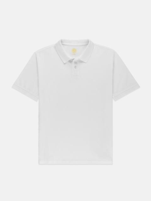 J. PRESS WHITE COTTON PIQUE POLO - CLASSIC FIT