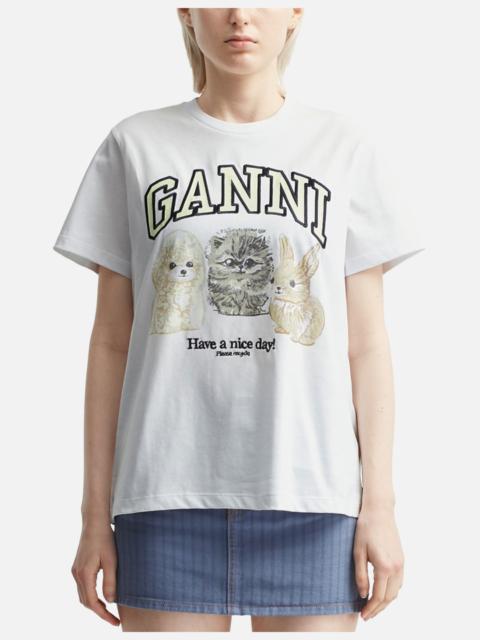 GANNI ANIMAL PRINT T-SHIRT
