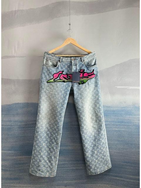 Louis Vuitton Louis Vuitton All-Over Graffiti Print Denim Jeans