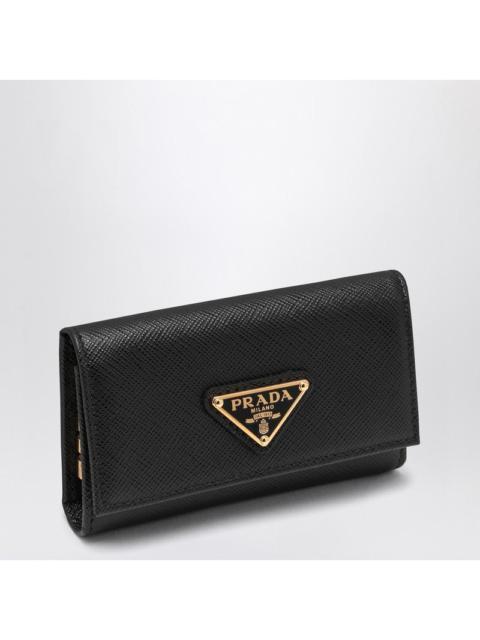 Prada Black Saffiano Key Ring With Logo Women