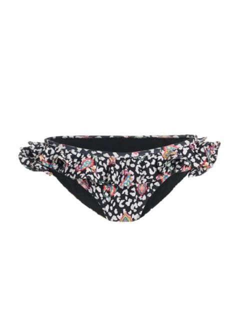 Other Designers NWT Caroline Constas Lotus Bikini Bottom Black Leopard Paisley sz‎ Medium  $210