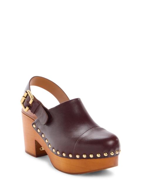 Chloé Chloé Jeanette Slingback Platform Clog in Burnt Purple at Nordstrom