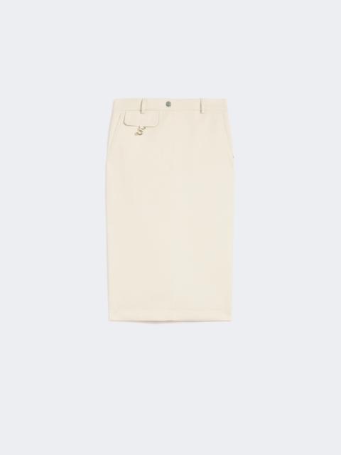Sportmax Straight-fit gabardine skirt - VANILLA