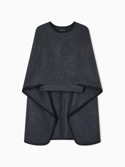 EMPORIO ARMANI POLYGON CAPSULE COLLECTION WOOL CLOTH CAPE