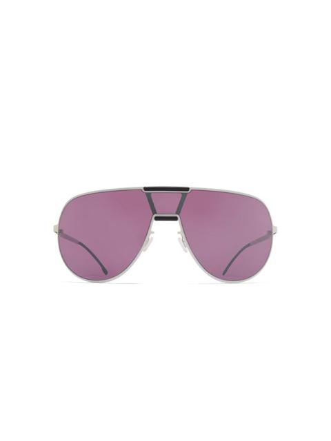 MYKITA MYKITA X RIMOWA AVIATOR SUNSHIELD MR005 - WHITE SILVER/PITCH BLACK MULBERRY