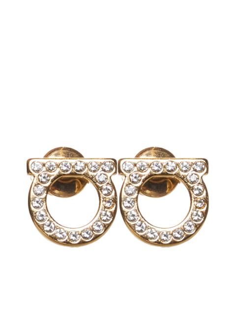 FERRAGAMO Rhinestones Gancini earrings