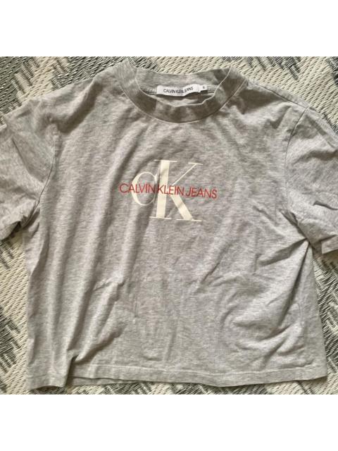 Other Designers Calvin Klein Jeans Women's Grey Crop-top
