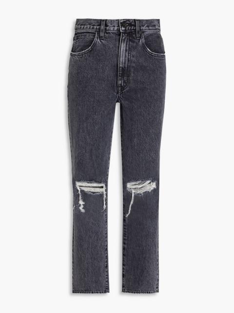 SLVRLAKE Dylan distressed high-rise slim-leg jeans