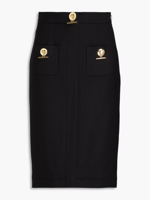 Moschino Embellished grain de poudre pencil skirt