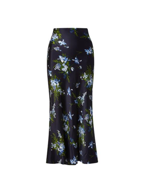 VERONICA BEARD CLOVER STRETCH-SILK SLIP SKIRT