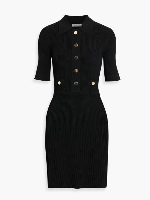 VERONICA BEARD Lauper ribbed-knit mini shirt dress