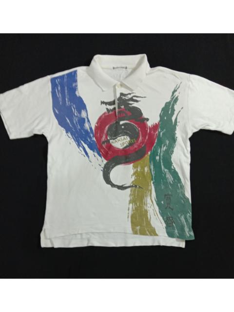 Other Designers Very Rare - Kansai Yamamoto Sports Polo Shirt Art Dragon All Over