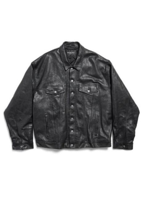 BALENCIAGA Balenciaga Oversized Leather Trucker Jacket