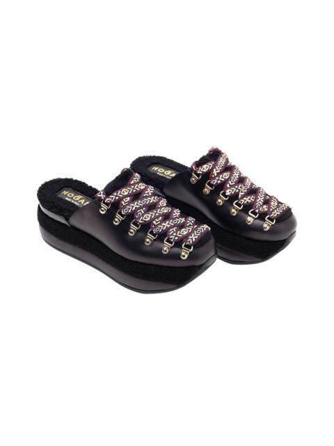 HOGAN Hogan H466 Lace-Up Leather Sandal