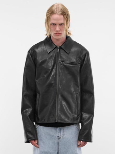 entire studios Black Leather Zip Jacket