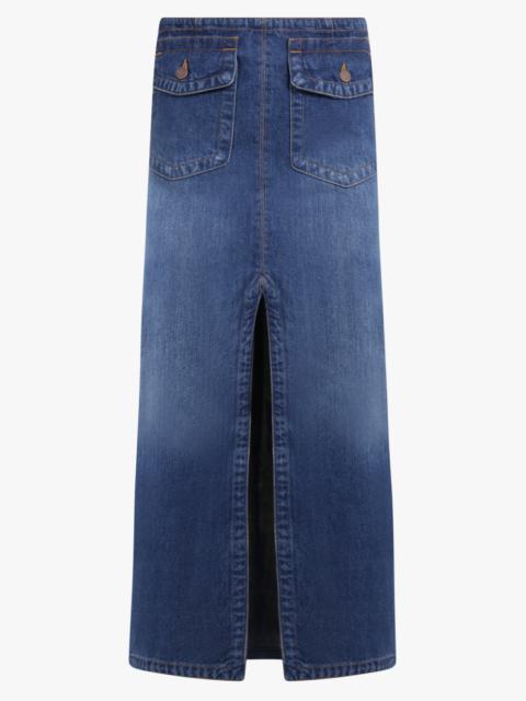 Chloé SLIT DETAIL DENIM MAXI SKIRT | NIGHT BLUE