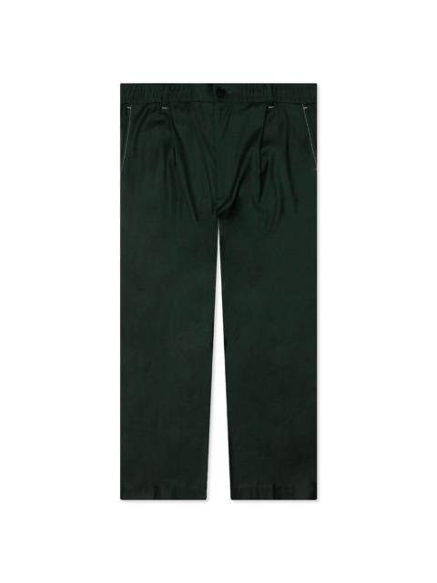 AWAKE NY LIGHTWEIGHT WOOL ELASTICATED WOVEN PANT - FOREST GREEN