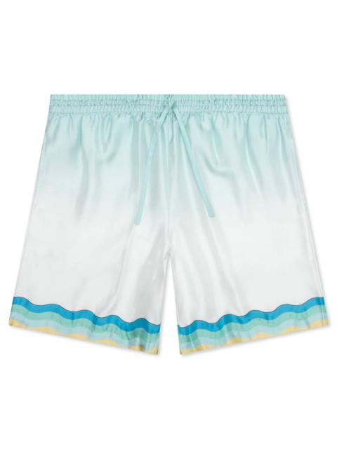 CASABLANCA CASABLANCA MEMPHIS ICON SILK SHORTS W/ DRAWSTRINGS - MULTI