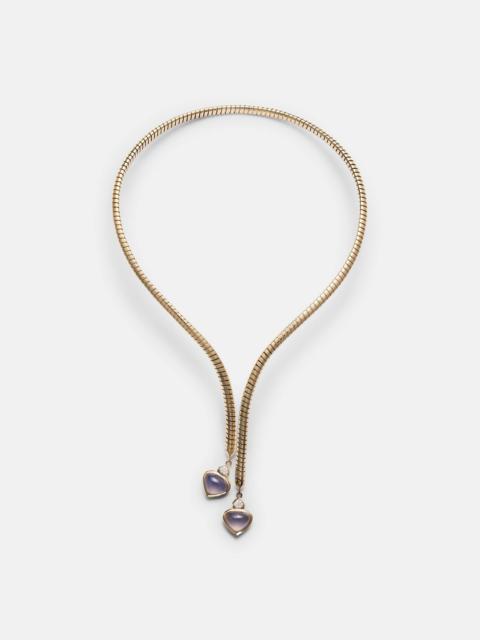 Marina B Trisolina 18kt gold necklace with blue chalcedony and diamonds