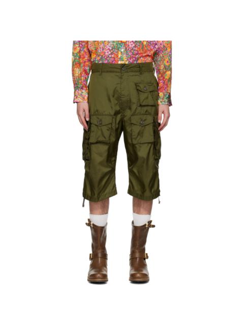 Green Drawstring Cargo Shorts