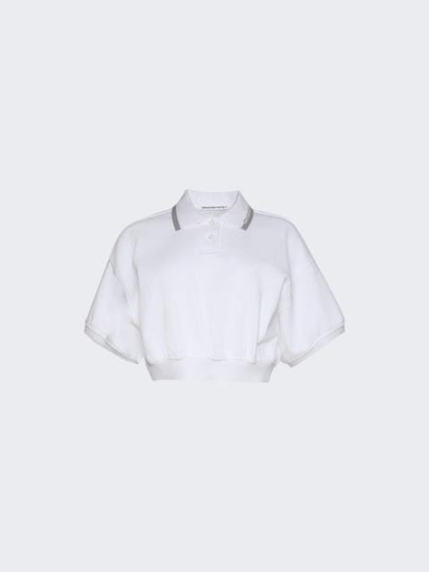 alexanderwang.t Cropped Cinched Polo Top White