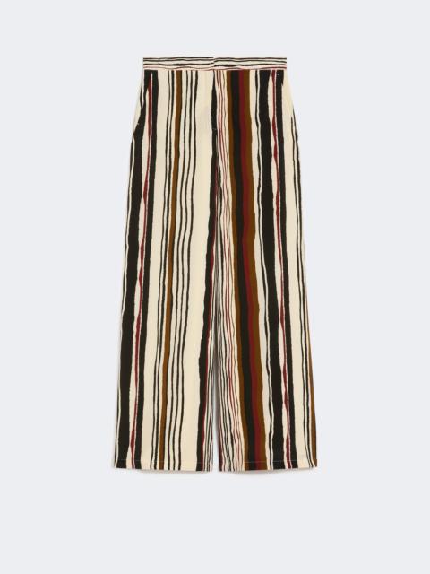 Max Mara Striped crêpe de chine trousers - BRICK RED