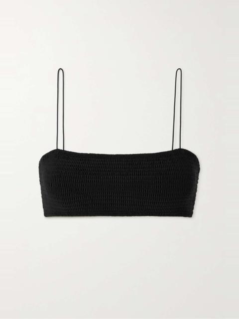 Shirred bikini top