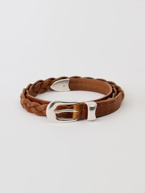 Our Legacy 2 cm Braided Belt Cognac Leather