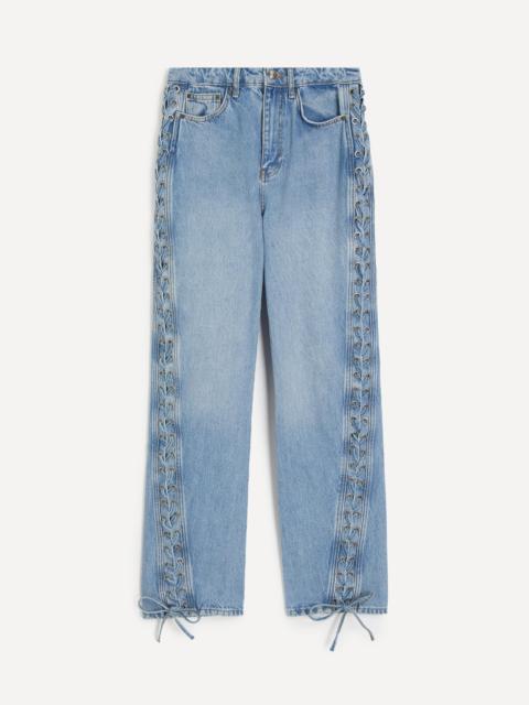 ROTATE Lace Straight-Leg Jeans