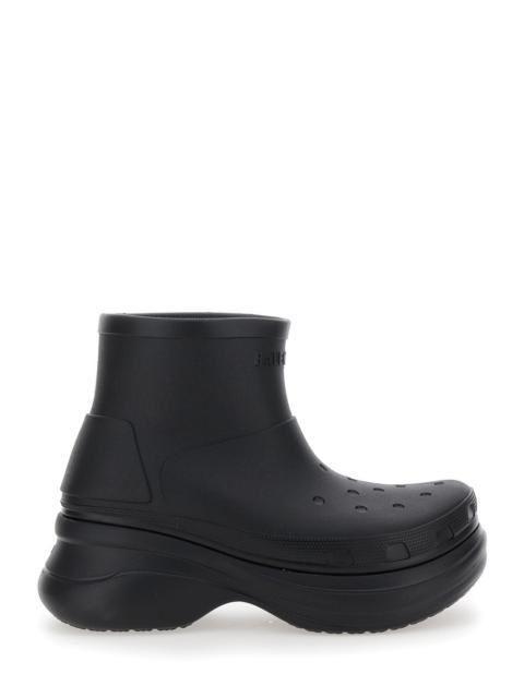 BALENCIAGA Balenciaga Men 'Crocs' Black Ankle Boots With Embossed Logo On The Front In Tech Fabric Man