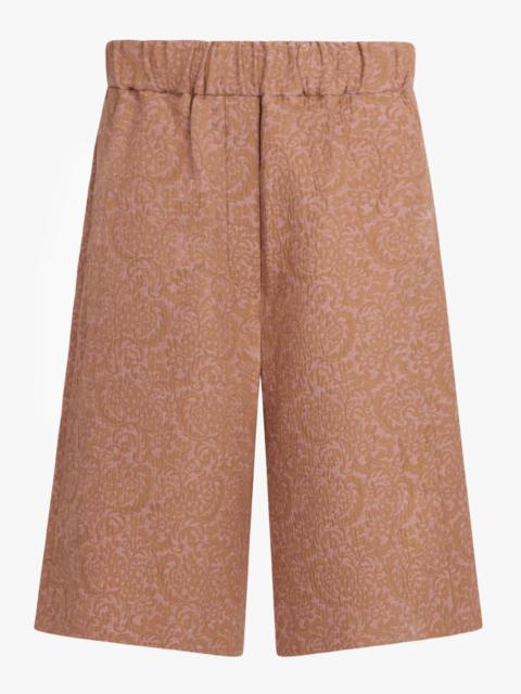 Dries Van Noten POMY TAPESTRY FLORAL JACQUARD LONG LENGTH SHORT | PEACH/BROWN