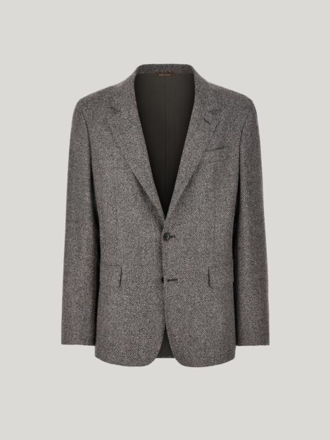 Canali BEIGE AND GREY WOOL BLEND JACKET