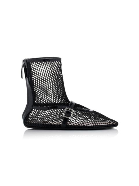 Alaïa High Ballerinas Mesh Leather Flats black