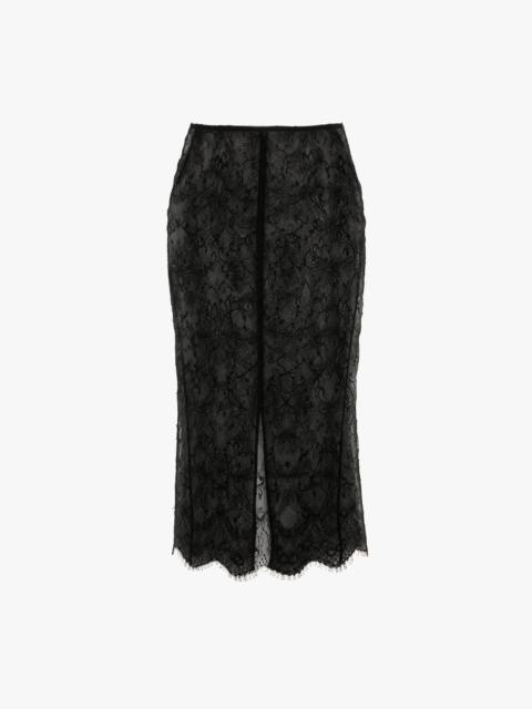 Victoria Beckham Lace Pencil Skirt In Black