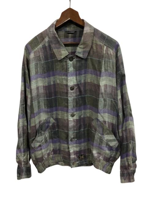 Other Designers Playboy - Playboy Tartan Plaid Button Twill Jacket