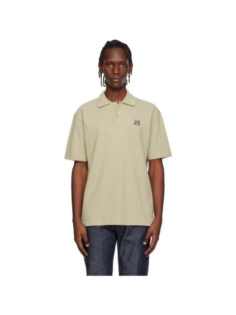 Maison Kitsuné Beige Fox Head Comfort Polo
