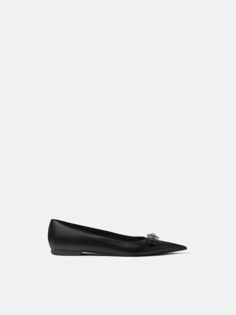 VERSACE Gianni Ribbon Leather Ballerinas