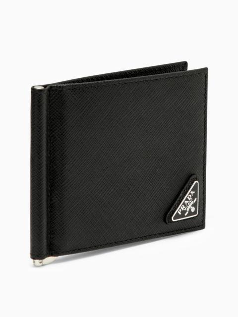Prada Black Leather Billfold Wallet Men