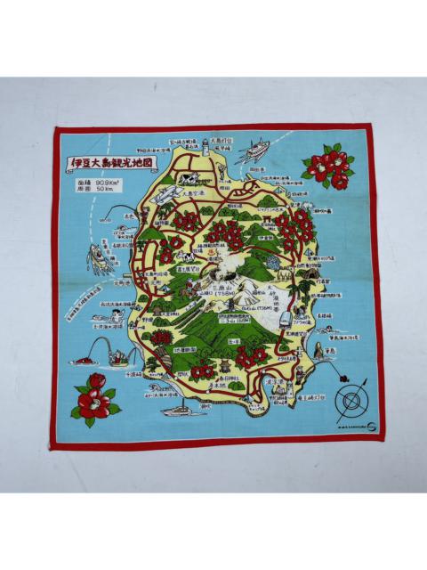 Other Designers Japanese Brand - izu oshima japan island tour map handkerchief pocket square