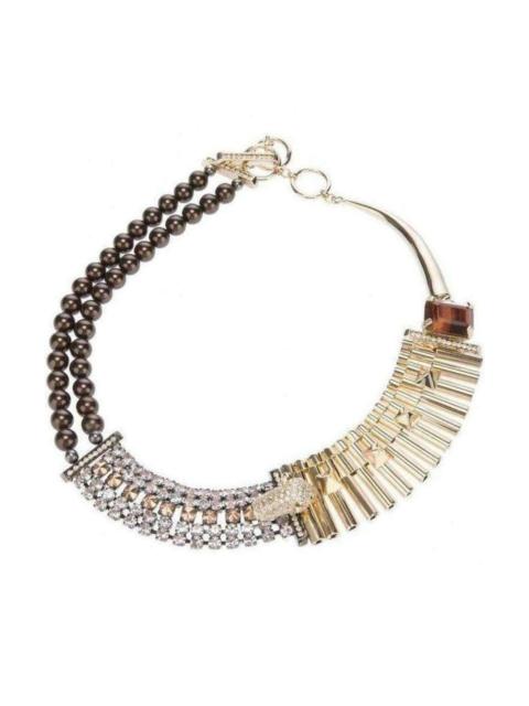 Other Designers Rolex Chain Cheetah Head Crystal Chocker