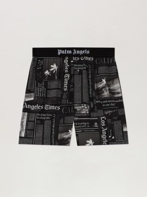 Palm Angels News Print Drawstring Shorts