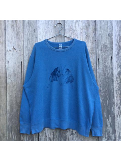 Other Designers Uniqlo - Vintage Uniqlo Hokusai Blue Crewneck Sweatshirt