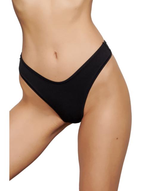 SKIMS SKIMS Cotton Stretch Jersey Dipped Thong in Soot at Nordstrom
