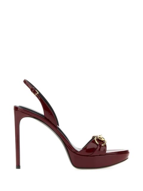 GUCCI Gucci Women Burgundy Leather Donna Sandals