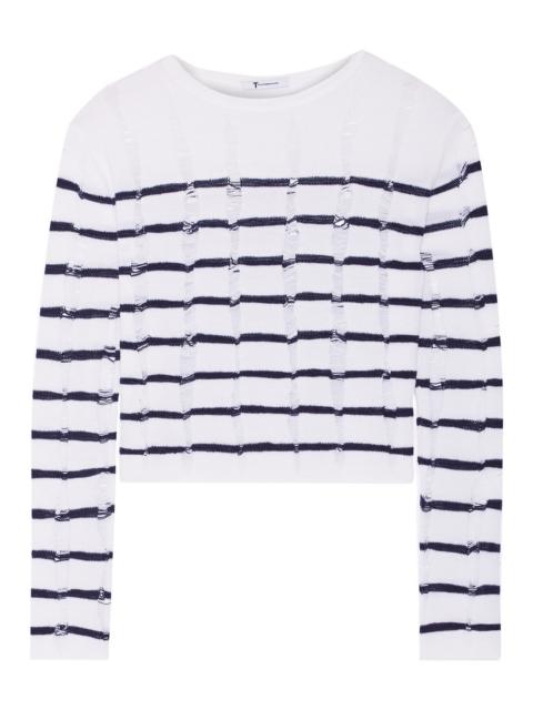 alexanderwang.t Striped open-knit merino wool sweater